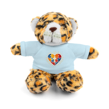 "Autism Puzzle Heart" — Teddy Plush Bear with Tee