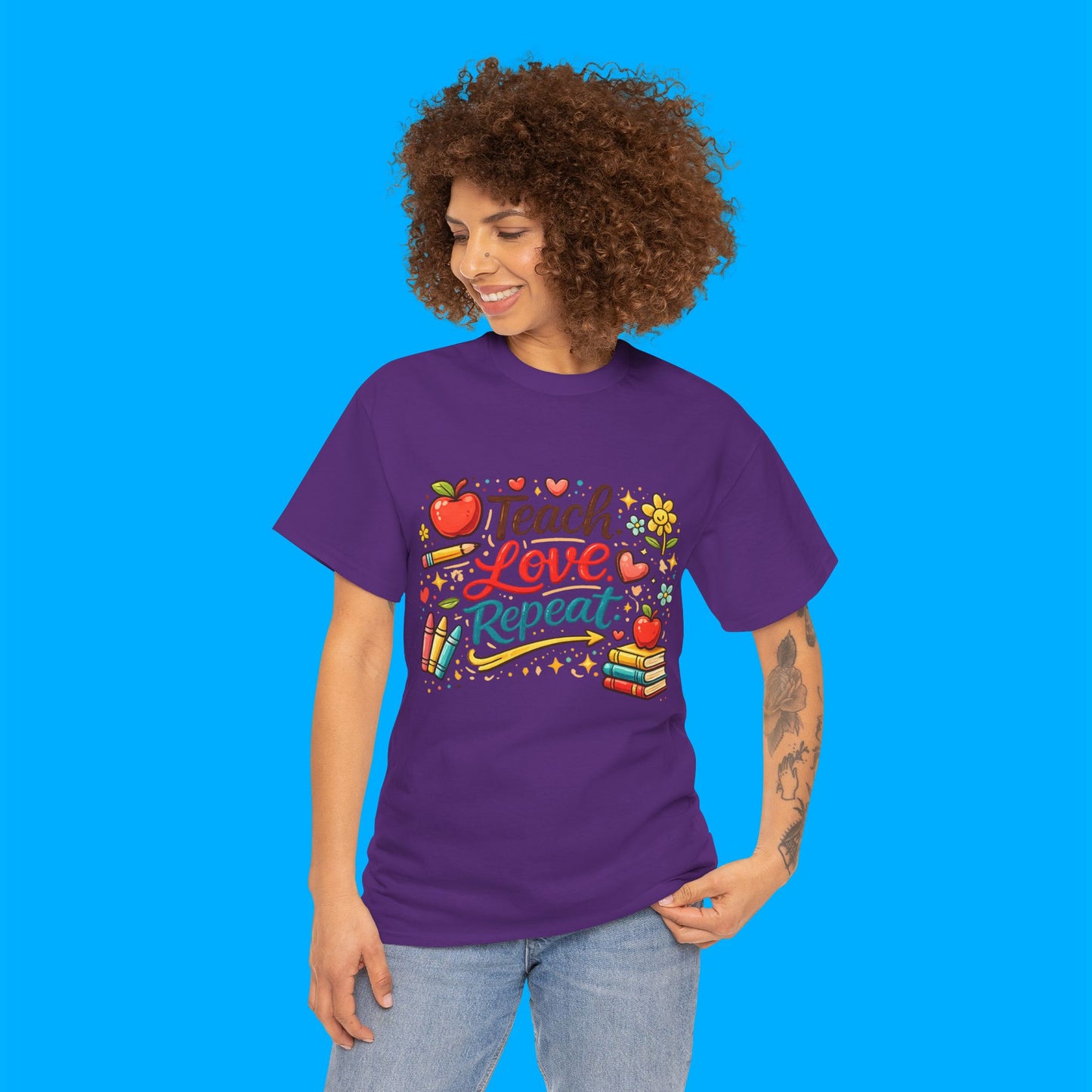 "Teach Love Repeat" — Graphic T-Shirt