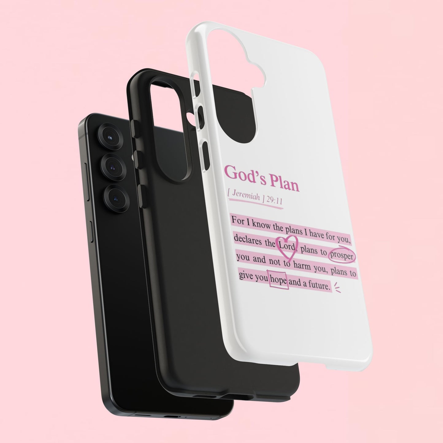 "God's Plan Jeremiah 29:11" — Inspirational Tough Phone Case