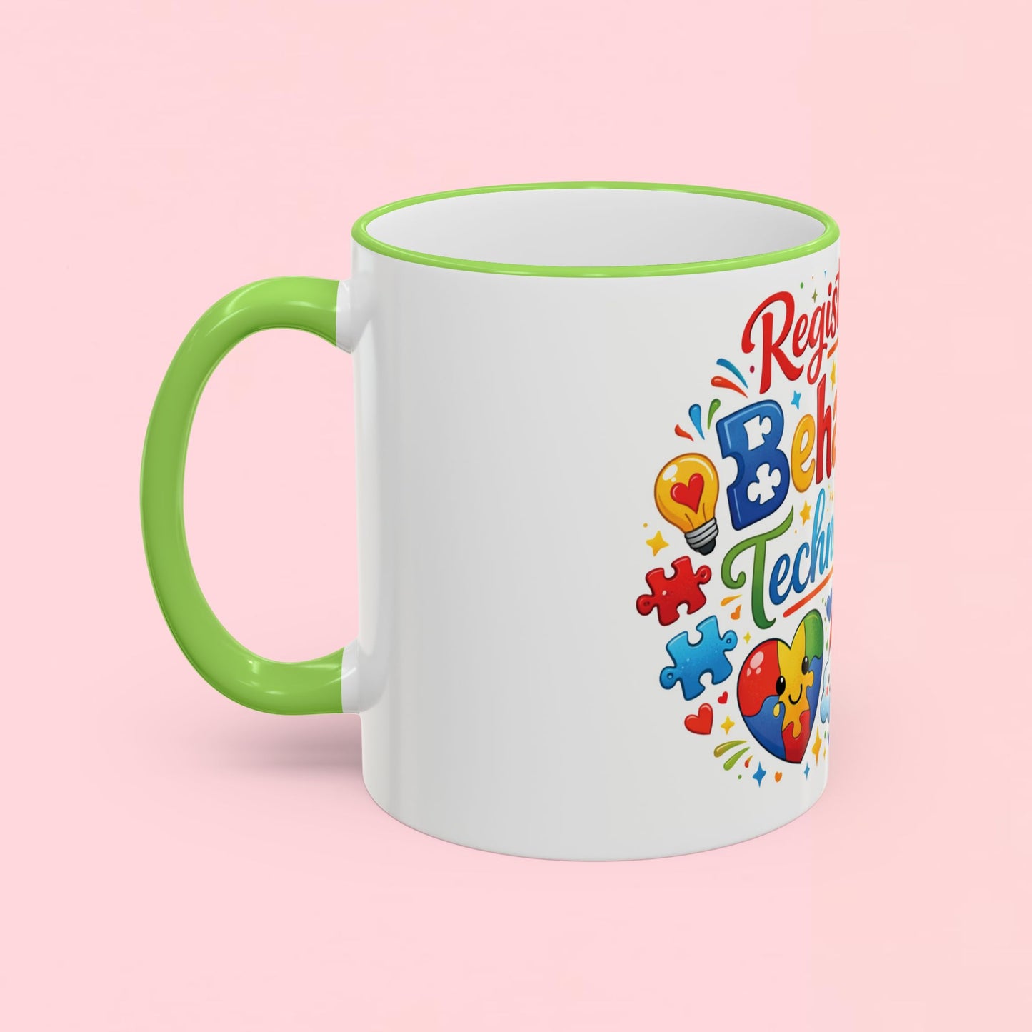 "Registered Behavior Technician" — Colorful Autism Appreciation Ceramic Mug