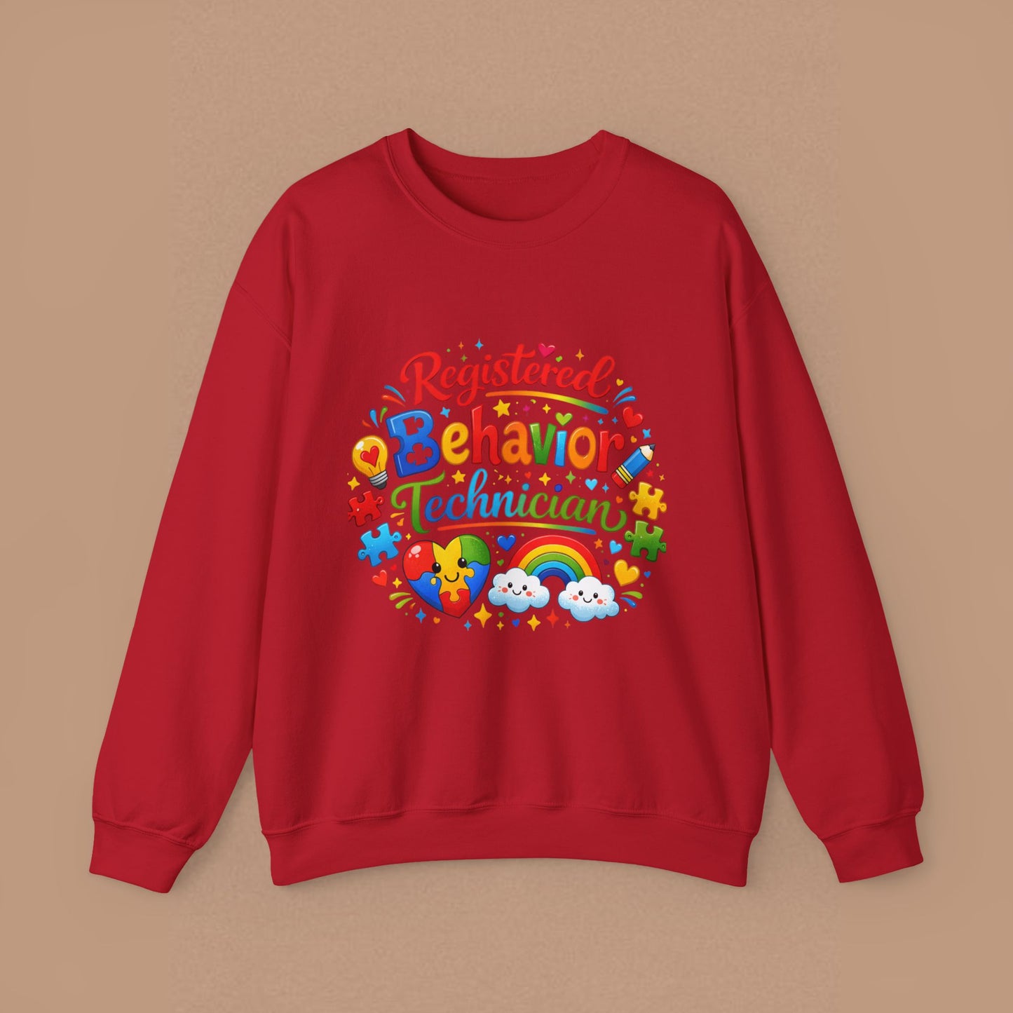 "Registered Behavior Technician" — Colorful Graphic Sweatshirt