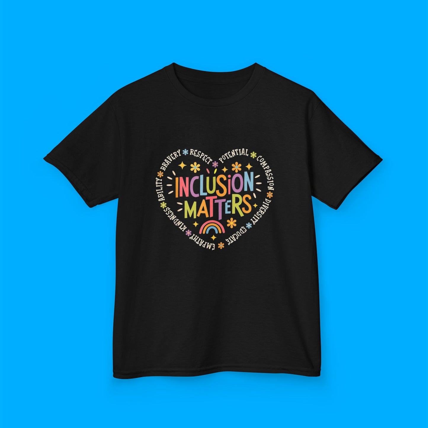 "Inclusion Matters" — Rainbow Graphic Kids Tee