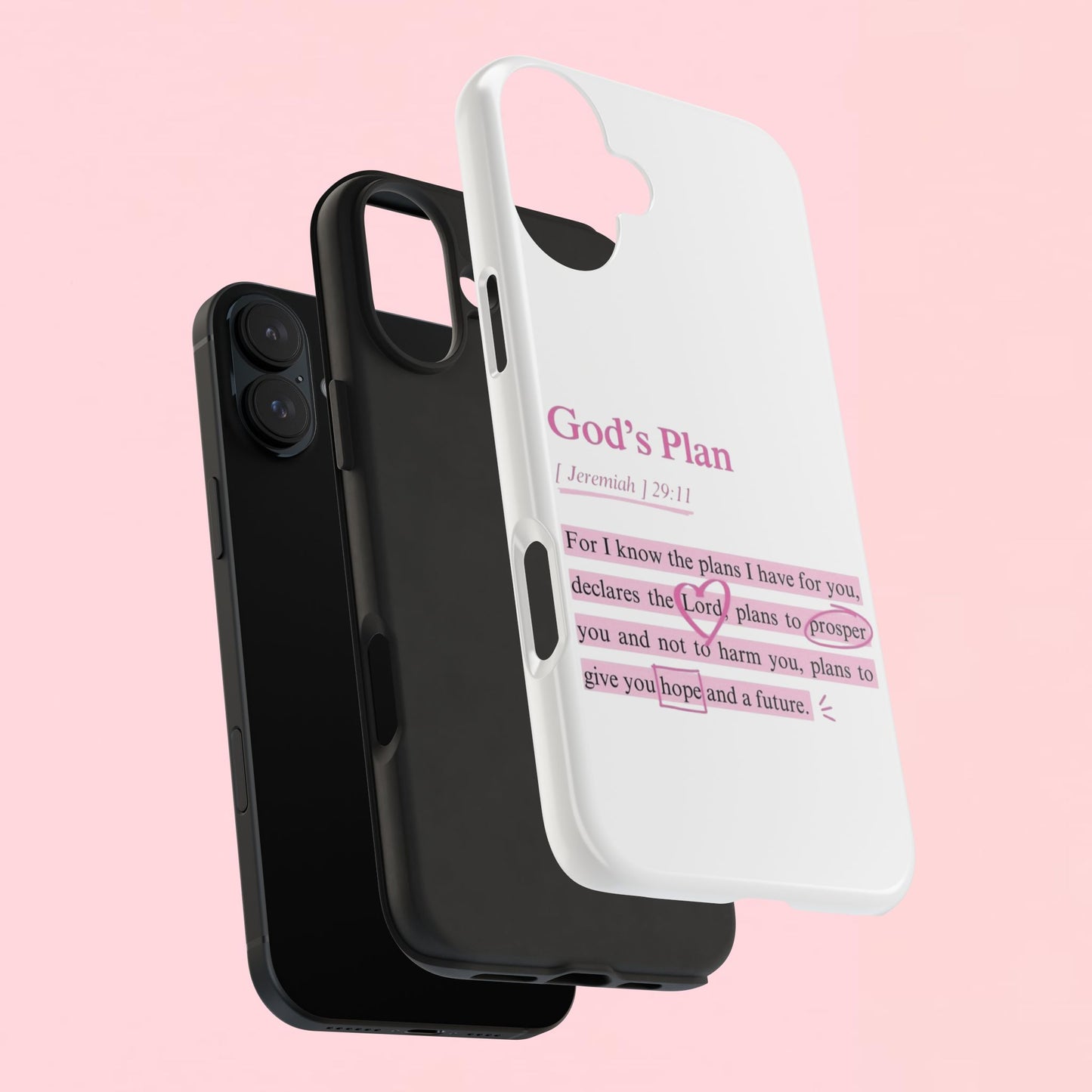"God's Plan Jeremiah 29:11" — Inspirational Tough Phone Case