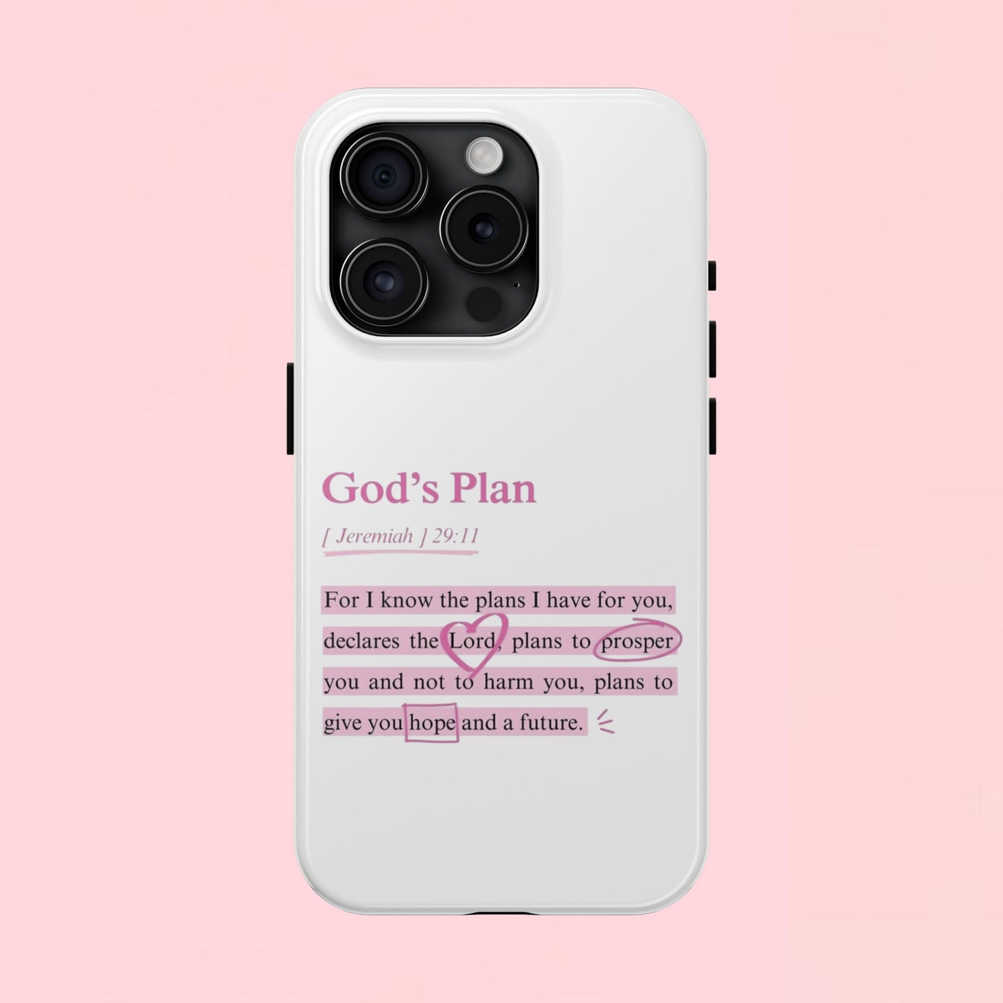 "God's Plan Jeremiah 29:11" — Inspirational Tough Phone Case