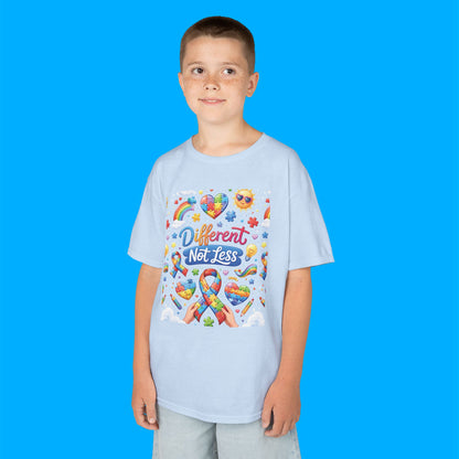 "Different Not Less" — Rainbow Graphic Kids Tee