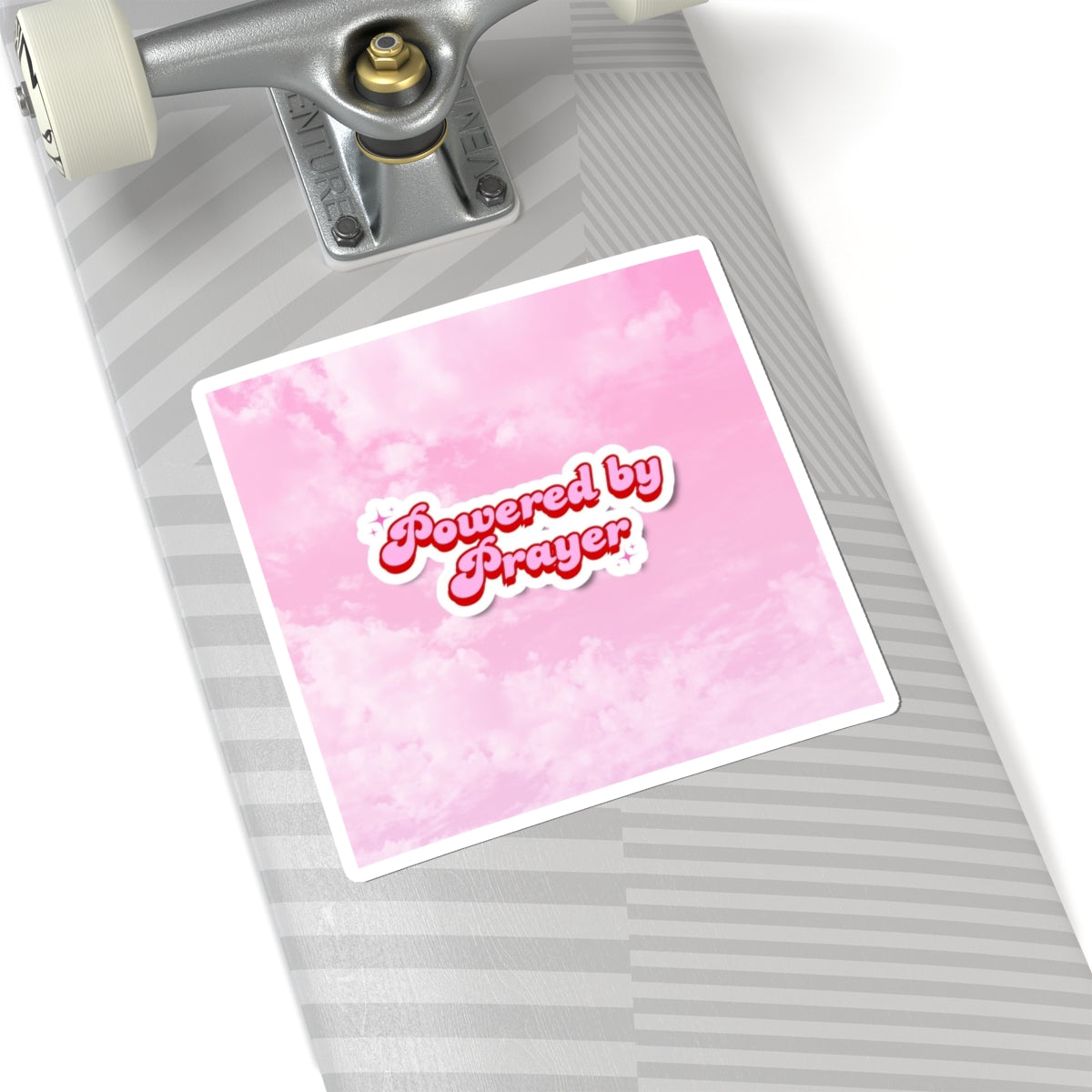 "Powered by Prayer" — Inspirational Kiss-Cut Sticker