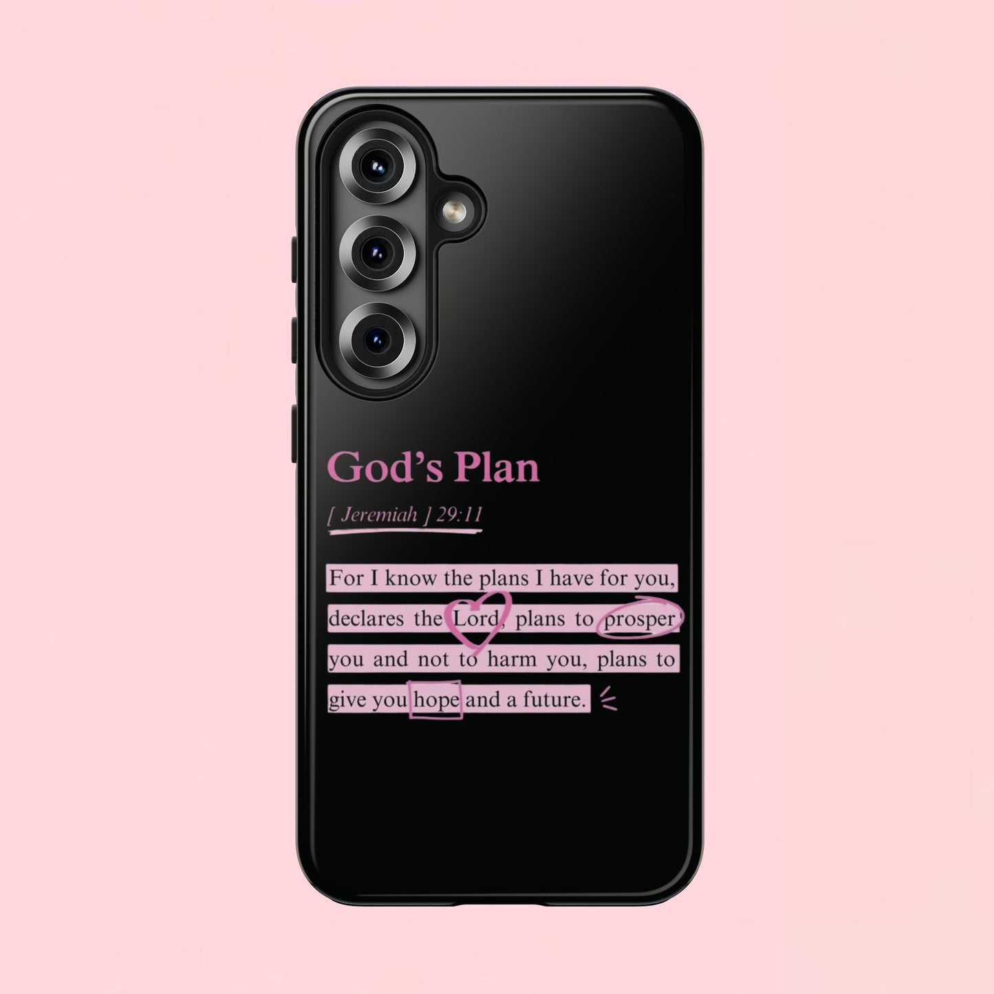 "God’s Plan Jeremiah 29:11" — Inspirational Tough Phone Case