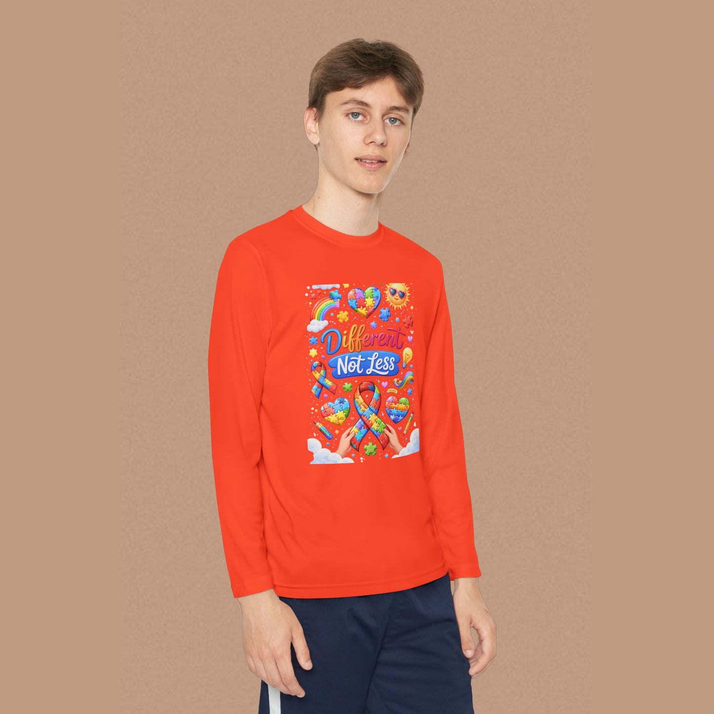 "Different Not Less" — Autism Awareness Youth Long Sleeve