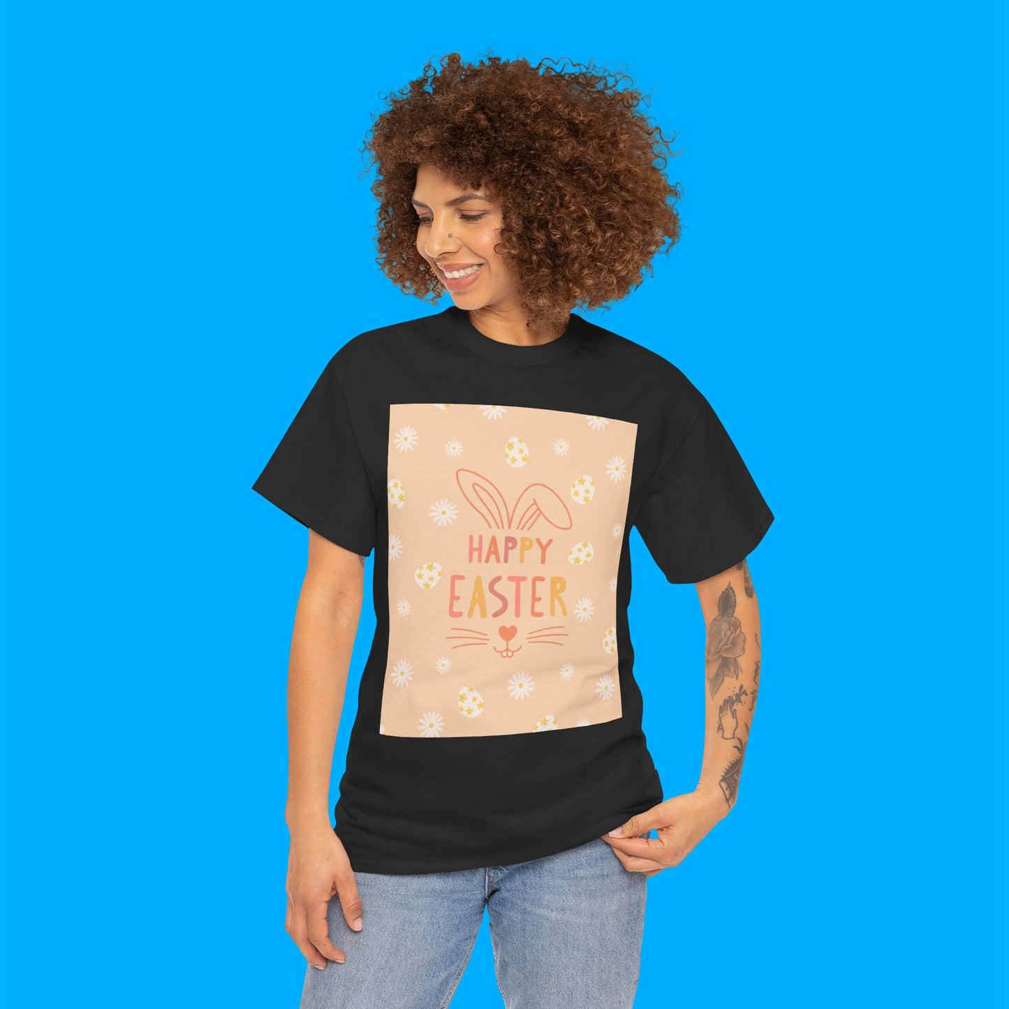 "Happy Easter" Easter Bunny Graphic T-Shirt