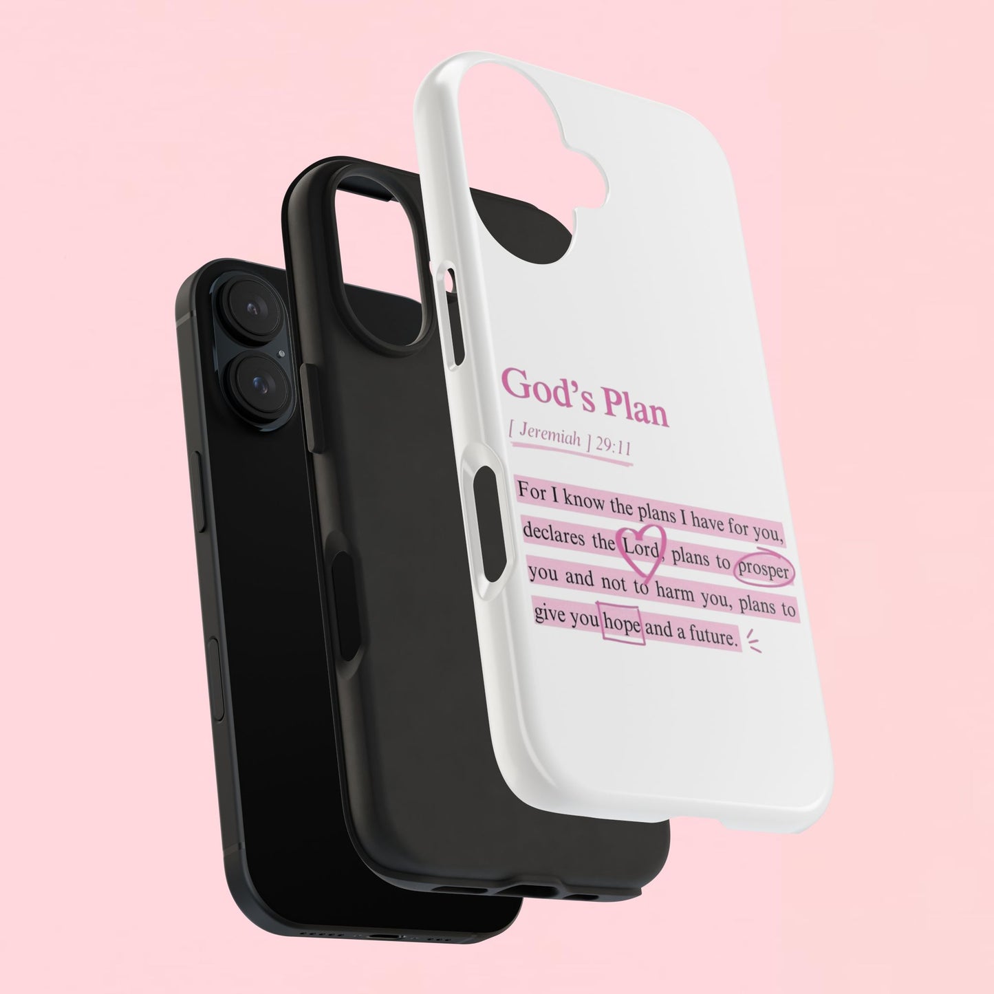 "God's Plan Jeremiah 29:11" — Inspirational Tough Phone Case