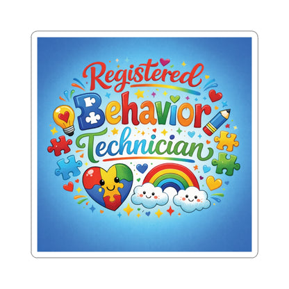 "Registered Behavior Technician" — Colorful Kiss-Cut Sticker