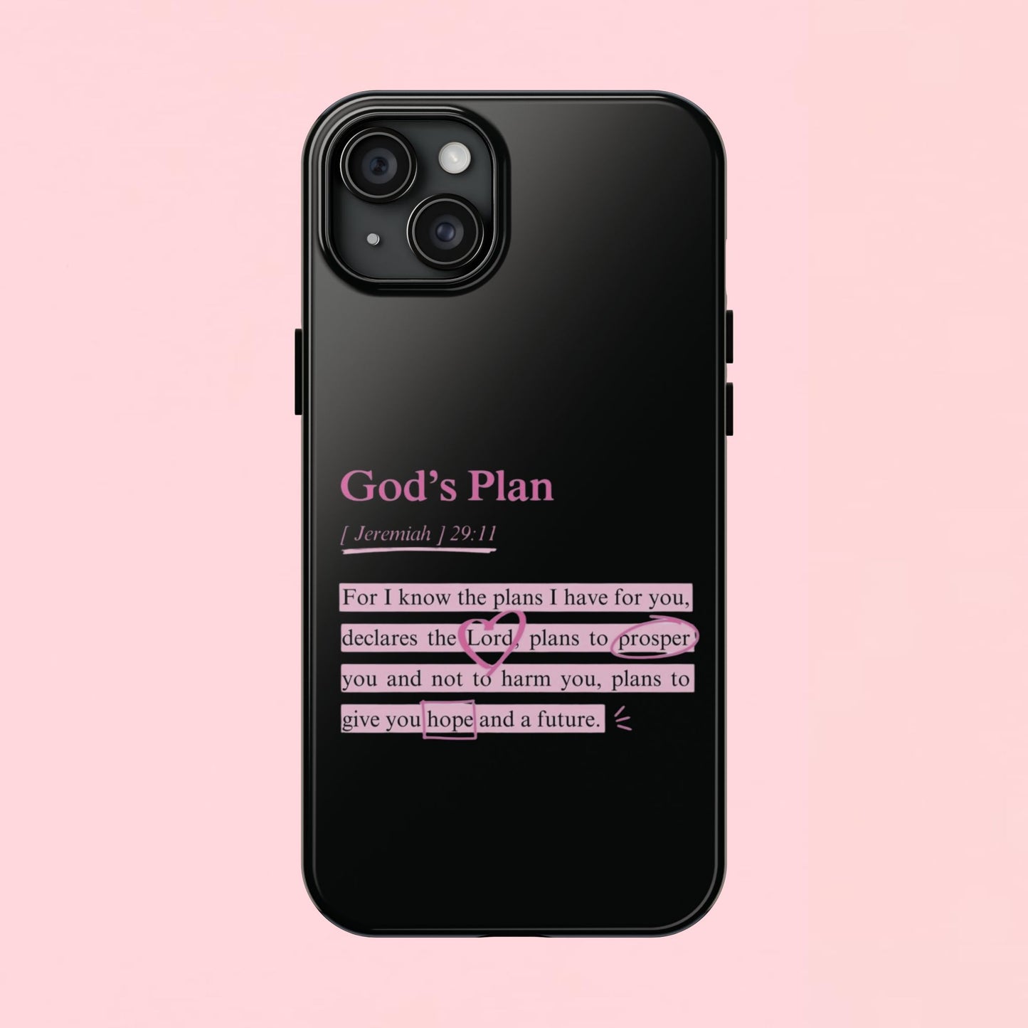 "God’s Plan Jeremiah 29:11" — Inspirational Tough Phone Case