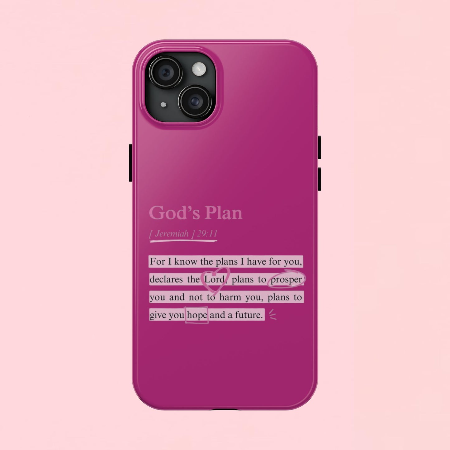 "God’s Plan Jeremiah 29:11" — Inspirational Tough Phone Case