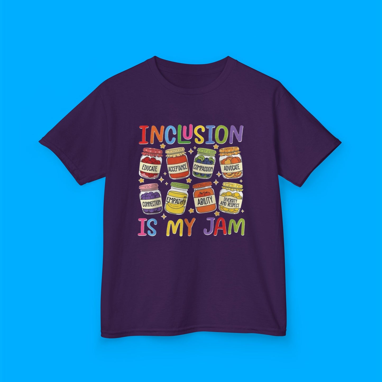 "Inclusion Is My Jam" — Rainbow Graphic Kids Tee