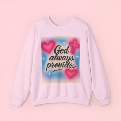 "God Always Provides" — Inspirational Graphic Sweatshirt