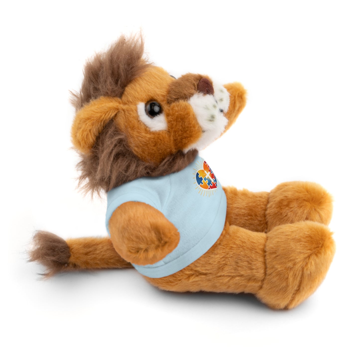 "Autism Puzzle Heart" — Teddy Plush Bear with Tee