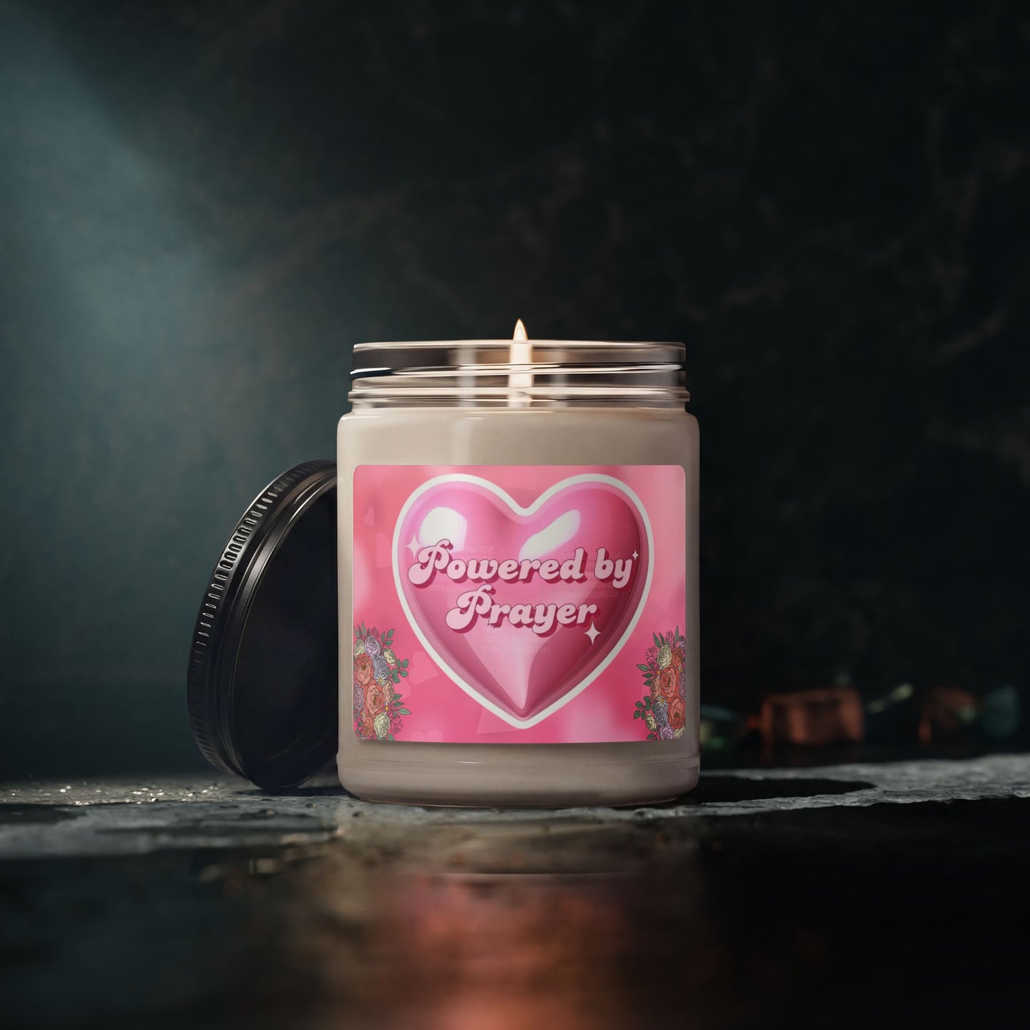 "Powered by Prayer" — Inspirational 9oz Scented Soy Candle