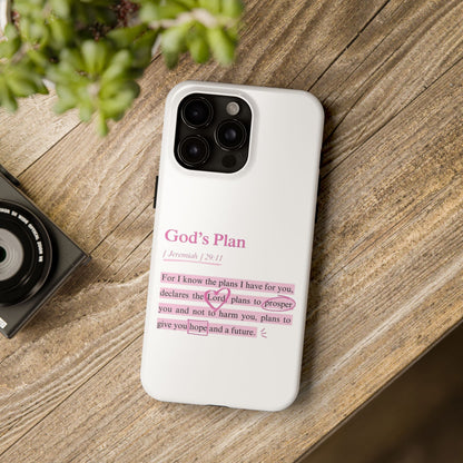 "God's Plan Jeremiah 29:11" — Inspirational Tough Phone Case