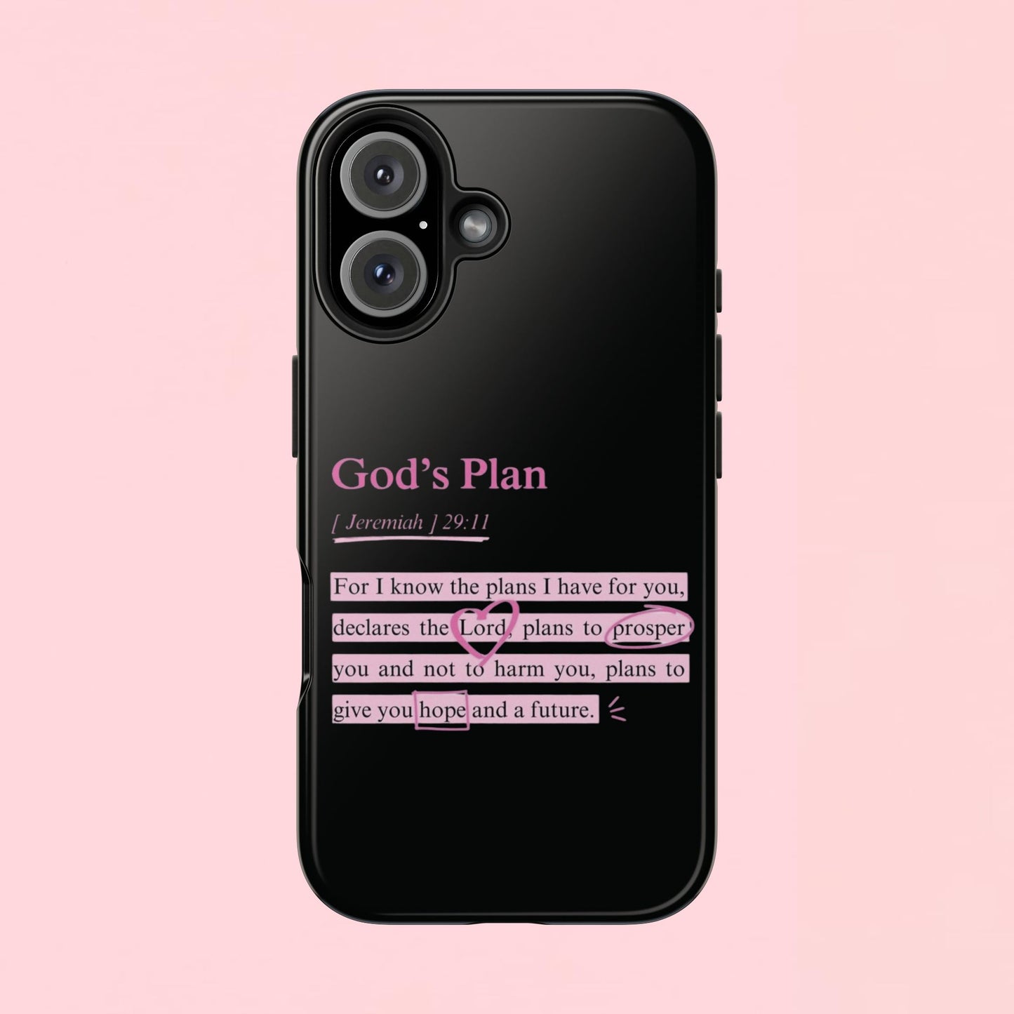 "God’s Plan Jeremiah 29:11" — Inspirational Tough Phone Case