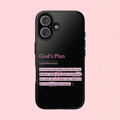 "God’s Plan Jeremiah 29:11" — Inspirational Tough Phone Case