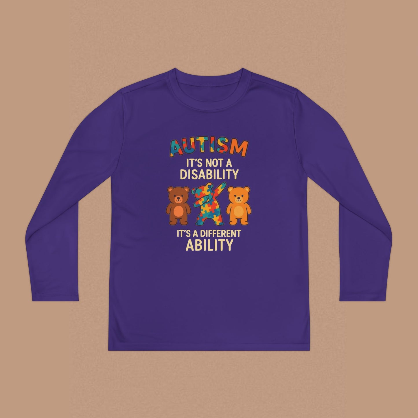 "Autism It's Not A Disability, It's A Different Ability" — Autism Awareness Youth Long Sleeve