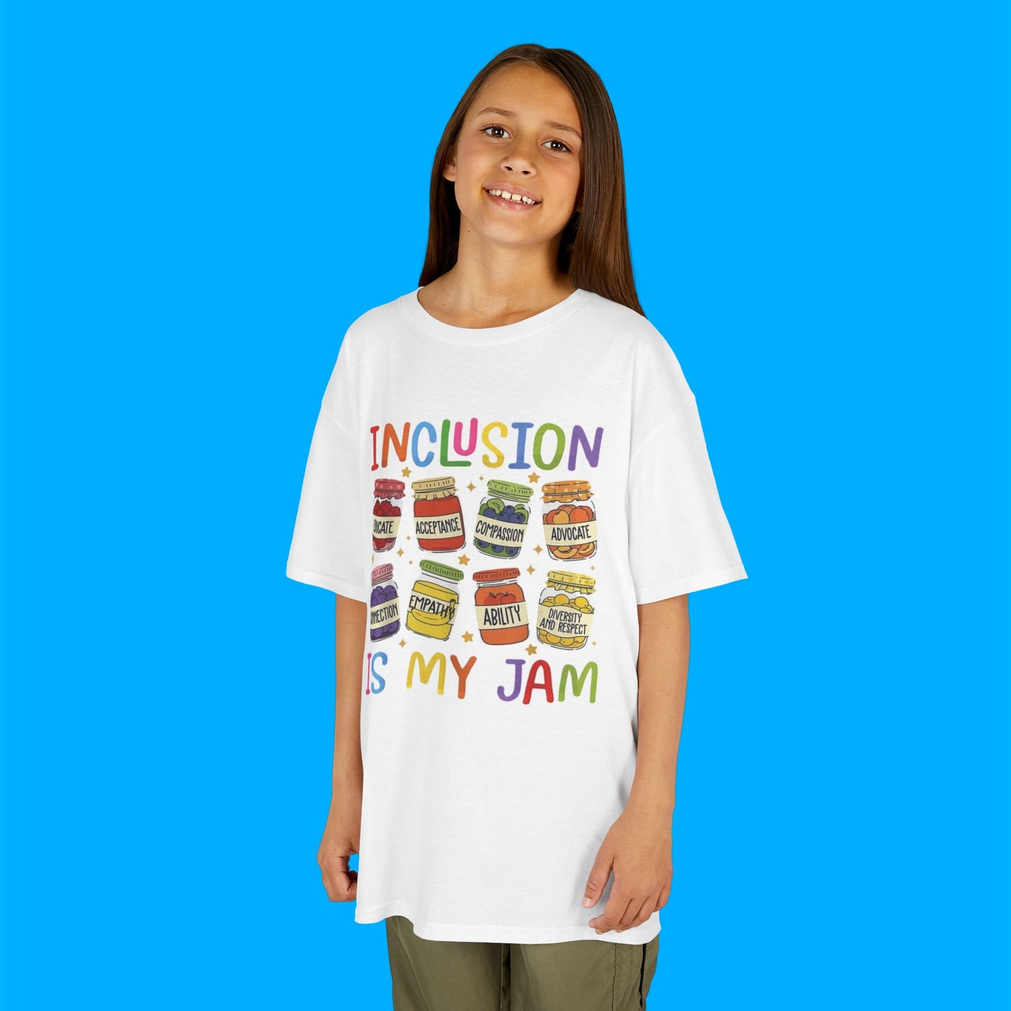 "Inclusion Is My Jam" — Rainbow Graphic Kids Tee