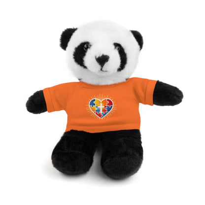"Autism Puzzle Heart" — Teddy Plush Bear with Tee