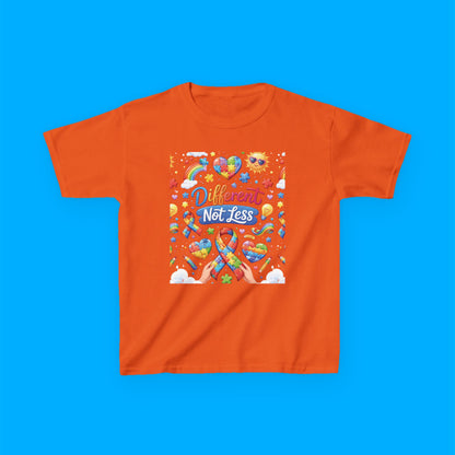 "Different Not Less" — Rainbow Graphic Kids Tee