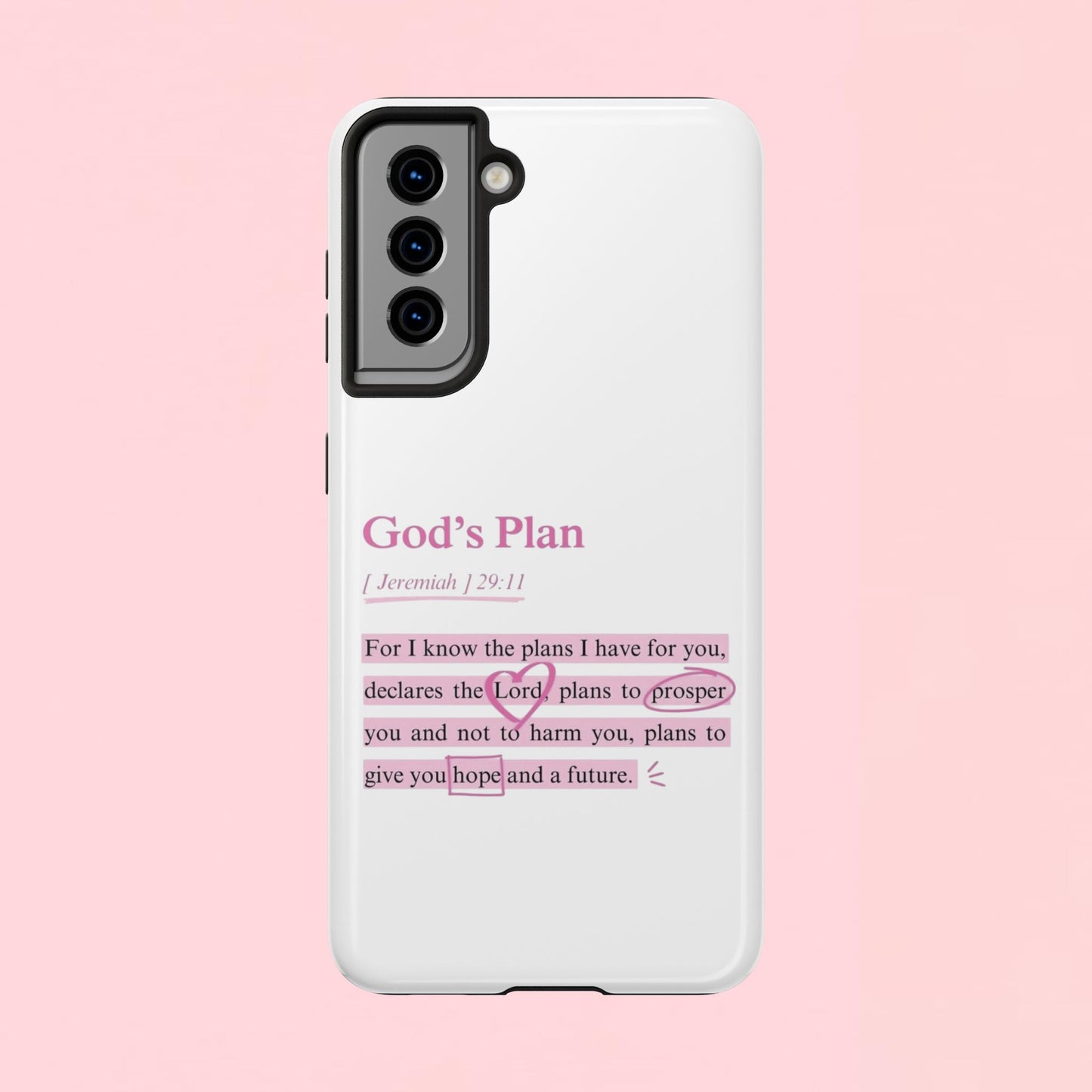"God's Plan Jeremiah 29:11" — Inspirational Tough Phone Case