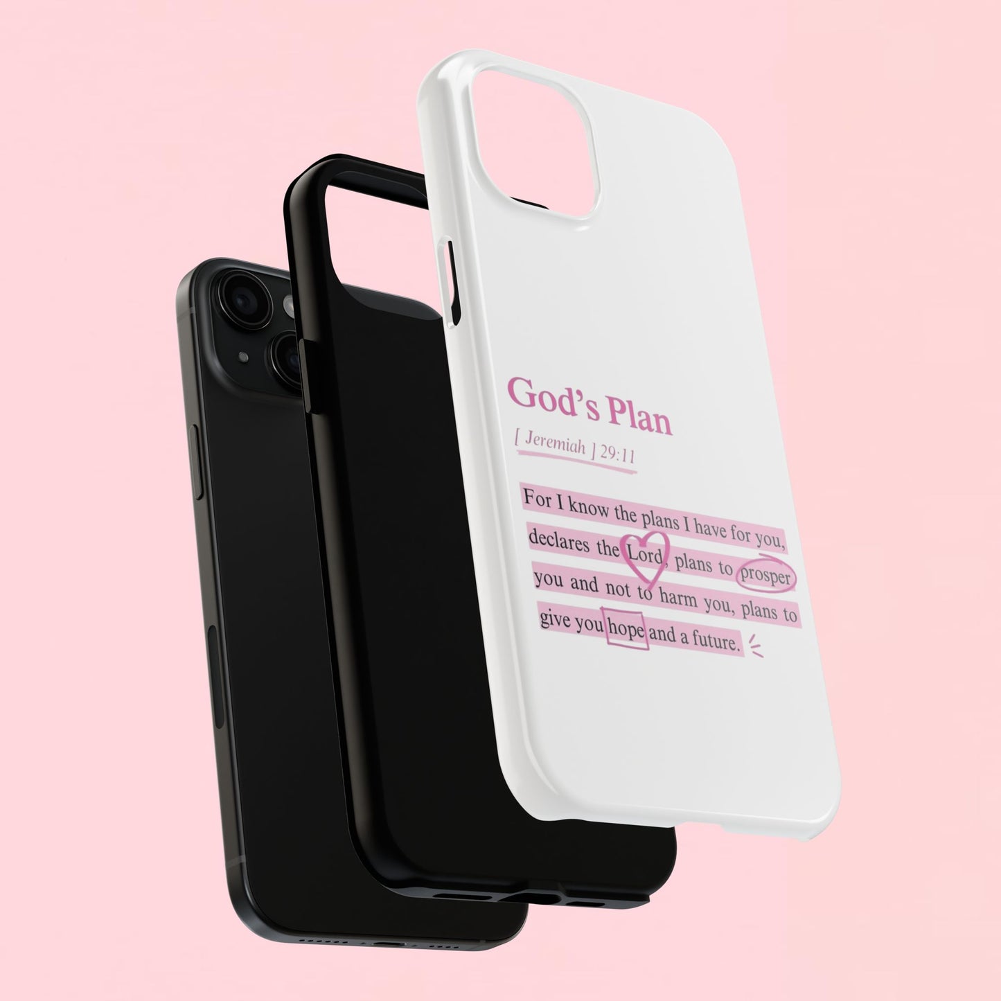 "God's Plan Jeremiah 29:11" — Inspirational Tough Phone Case