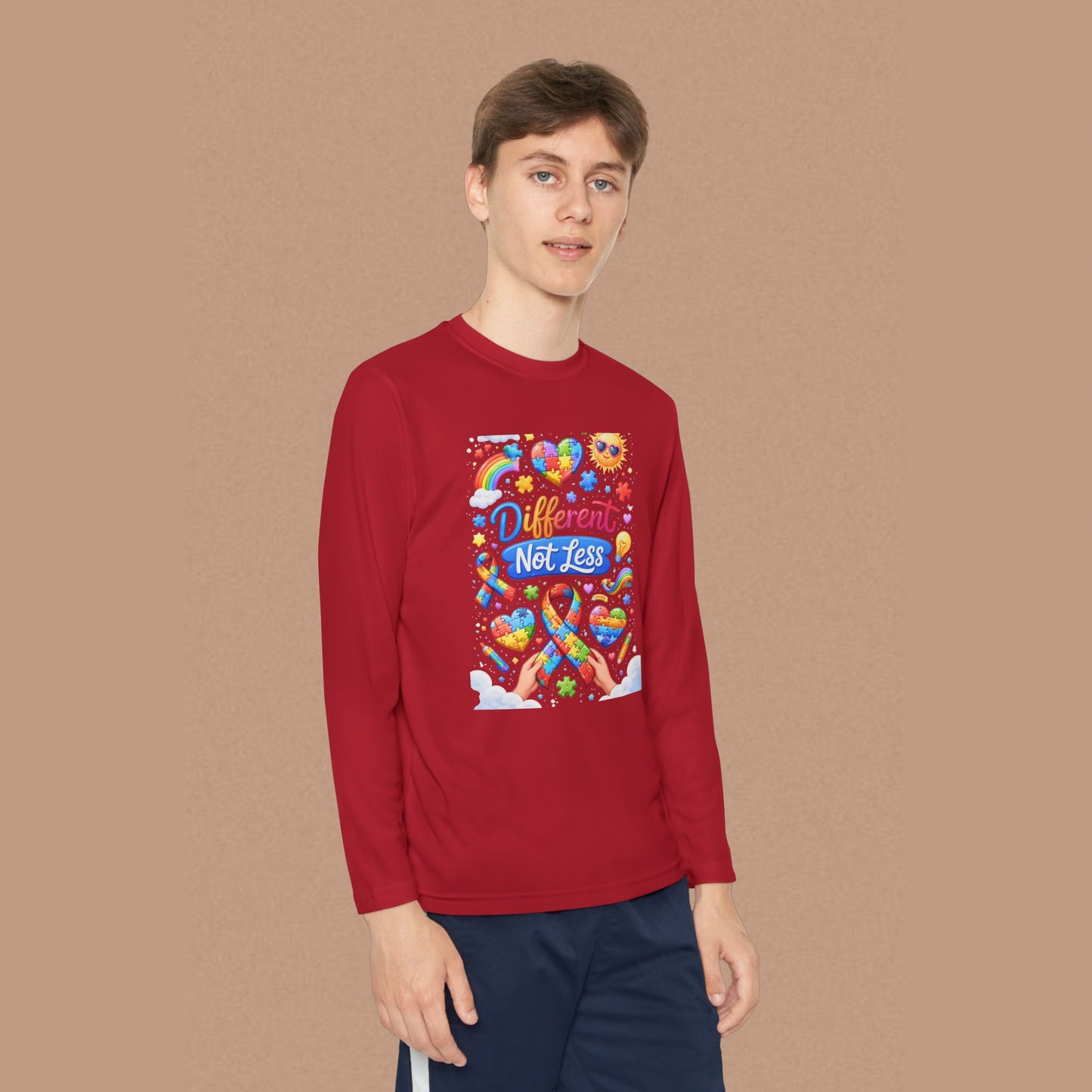 "Different Not Less" — Autism Awareness Youth Long Sleeve