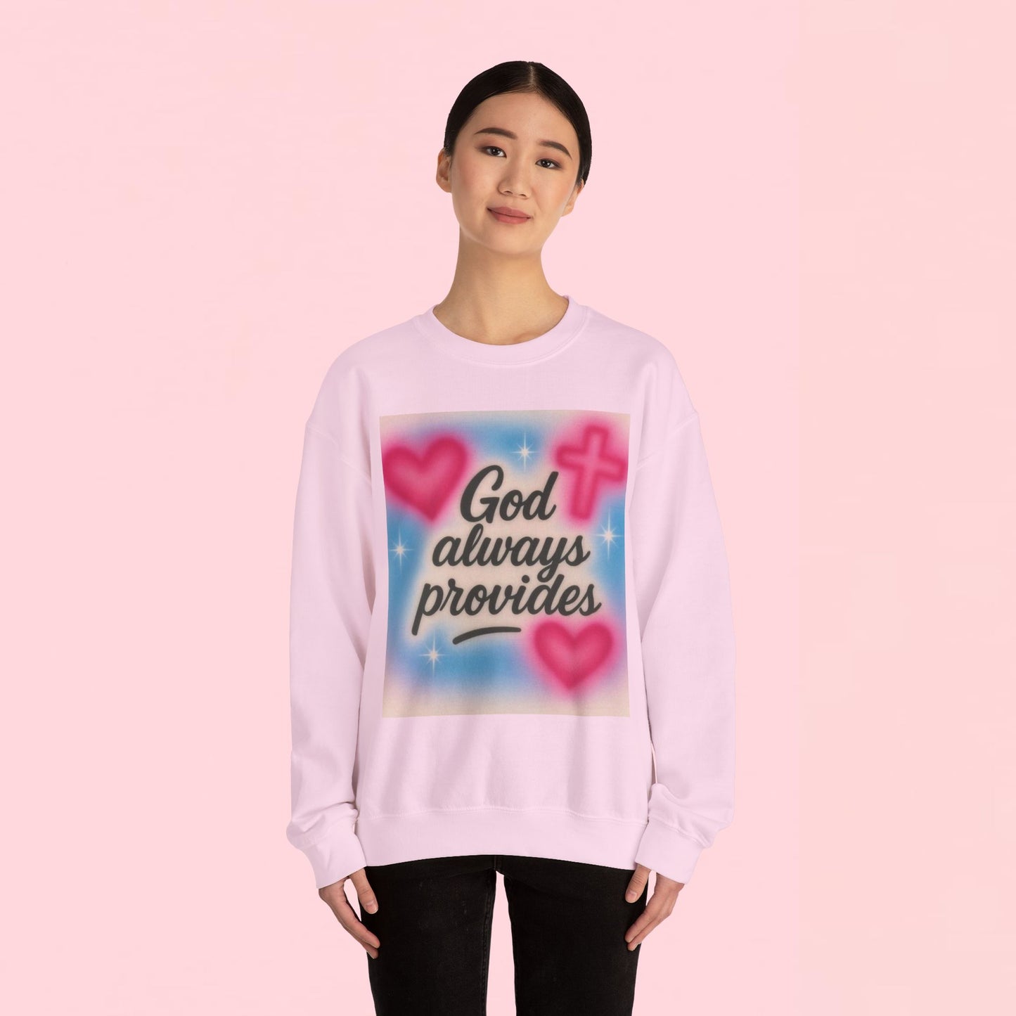 "God Always Provides" — Inspirational Graphic Sweatshirt