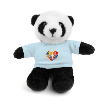 "Autism Puzzle Heart" — Teddy Plush Bear with Tee