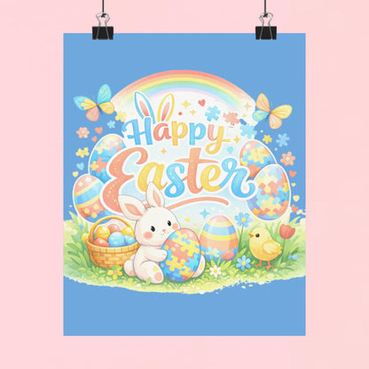 "Happy Easter" Matte Poster — Wall Art for Office & Home
