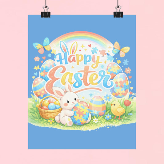 "Happy Easter" Matte Poster — Wall Art for Office & Home