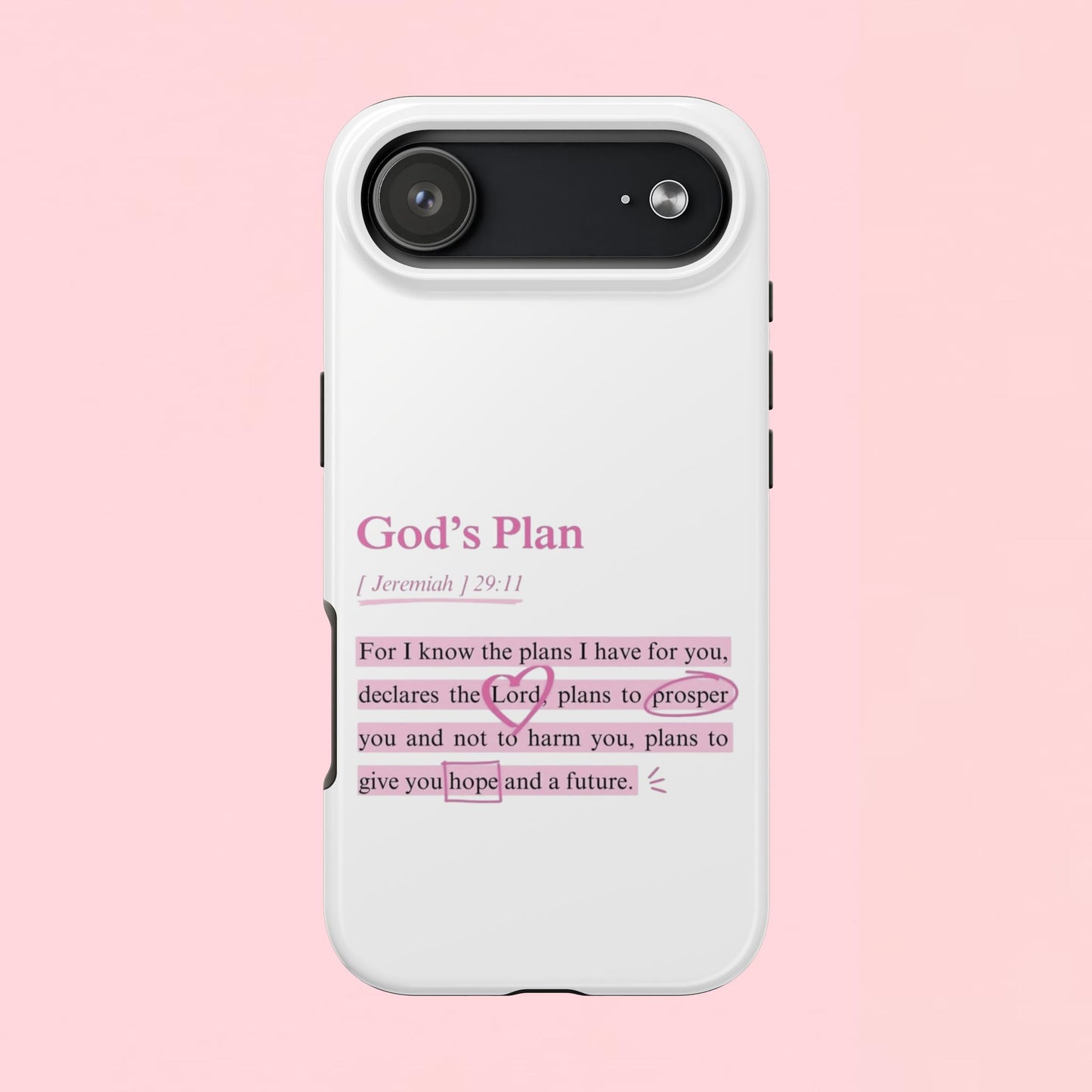 "God's Plan Jeremiah 29:11" — Inspirational Tough Phone Case