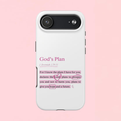 "God's Plan Jeremiah 29:11" — Inspirational Tough Phone Case