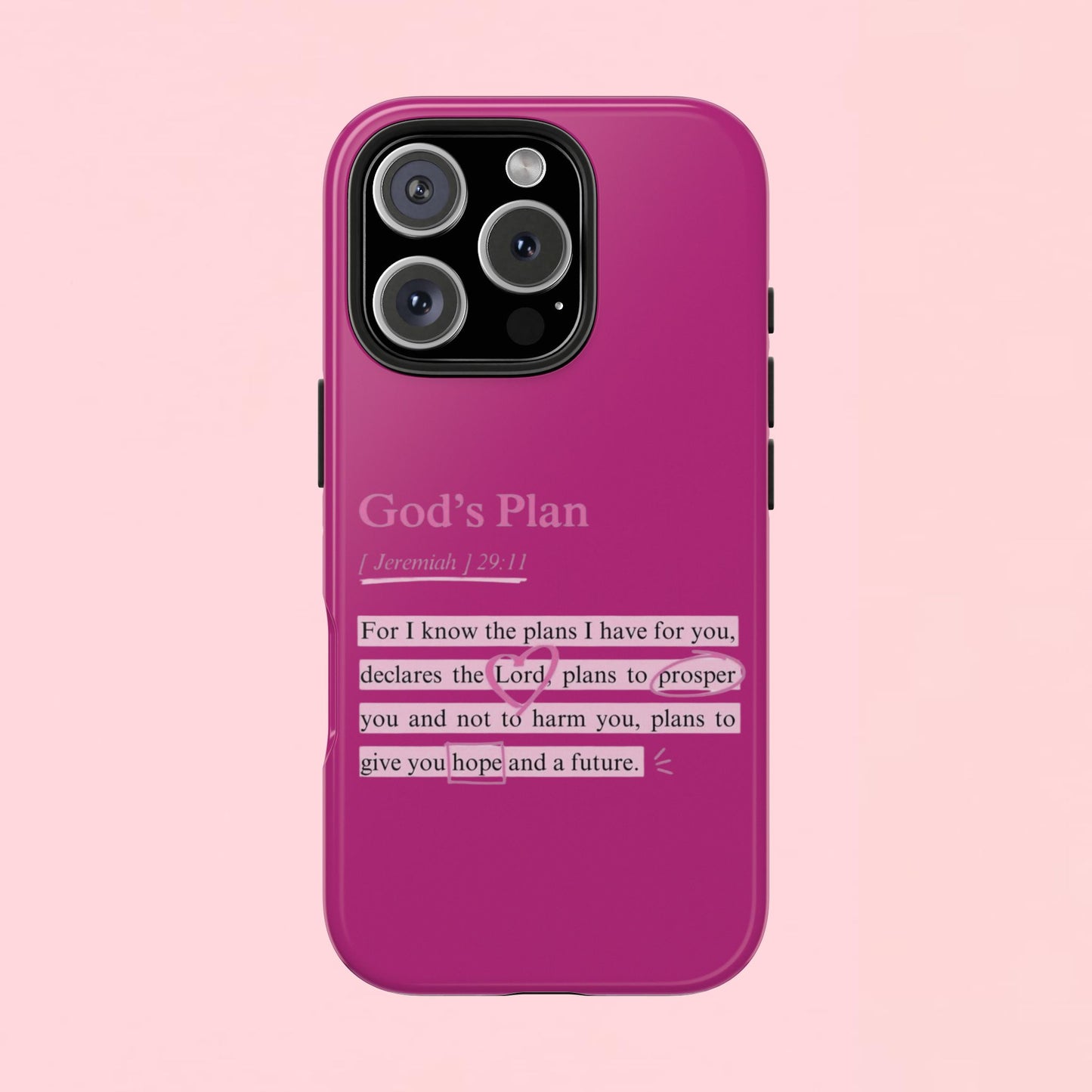 "God’s Plan Jeremiah 29:11" — Inspirational Tough Phone Case
