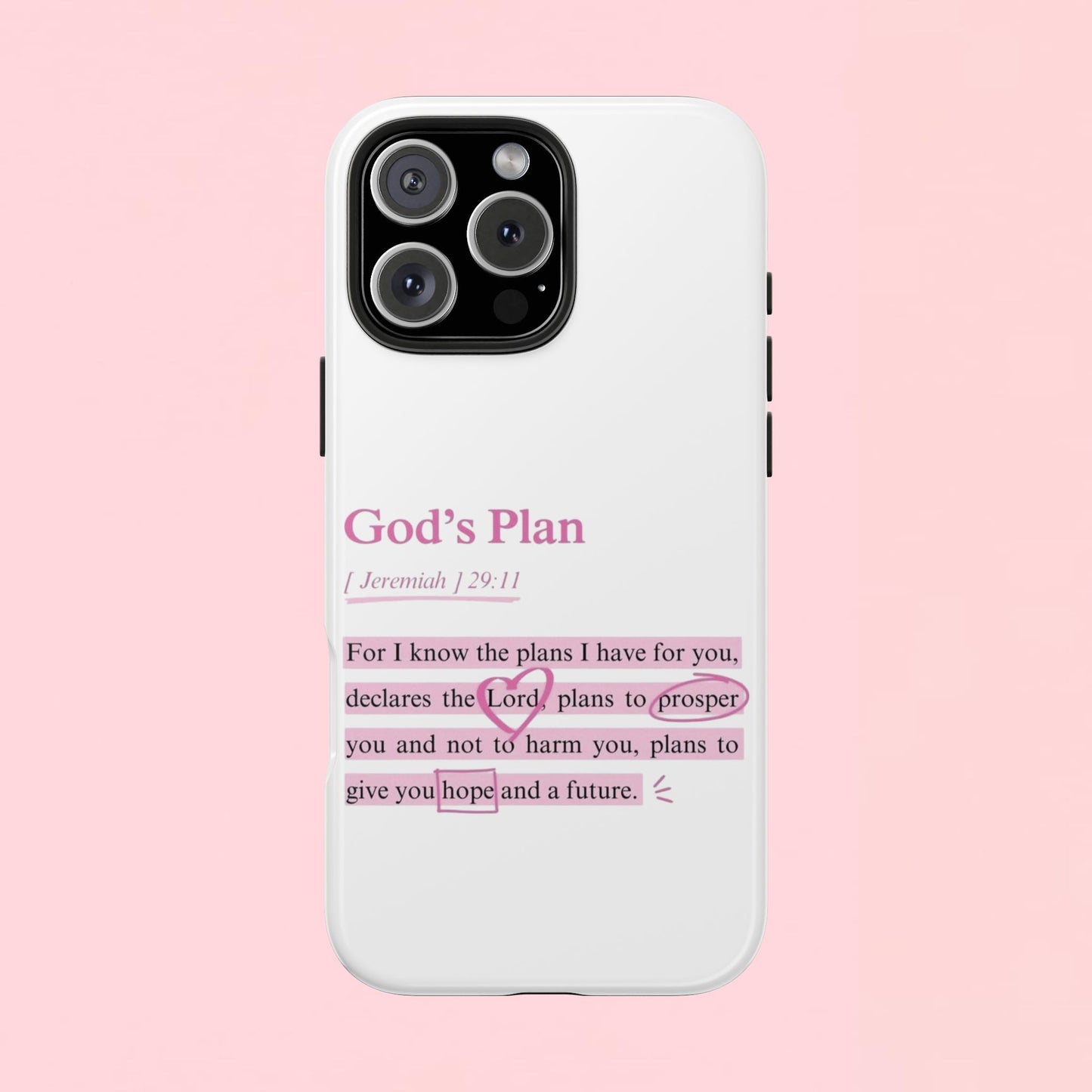"God's Plan Jeremiah 29:11" — Inspirational Tough Phone Case