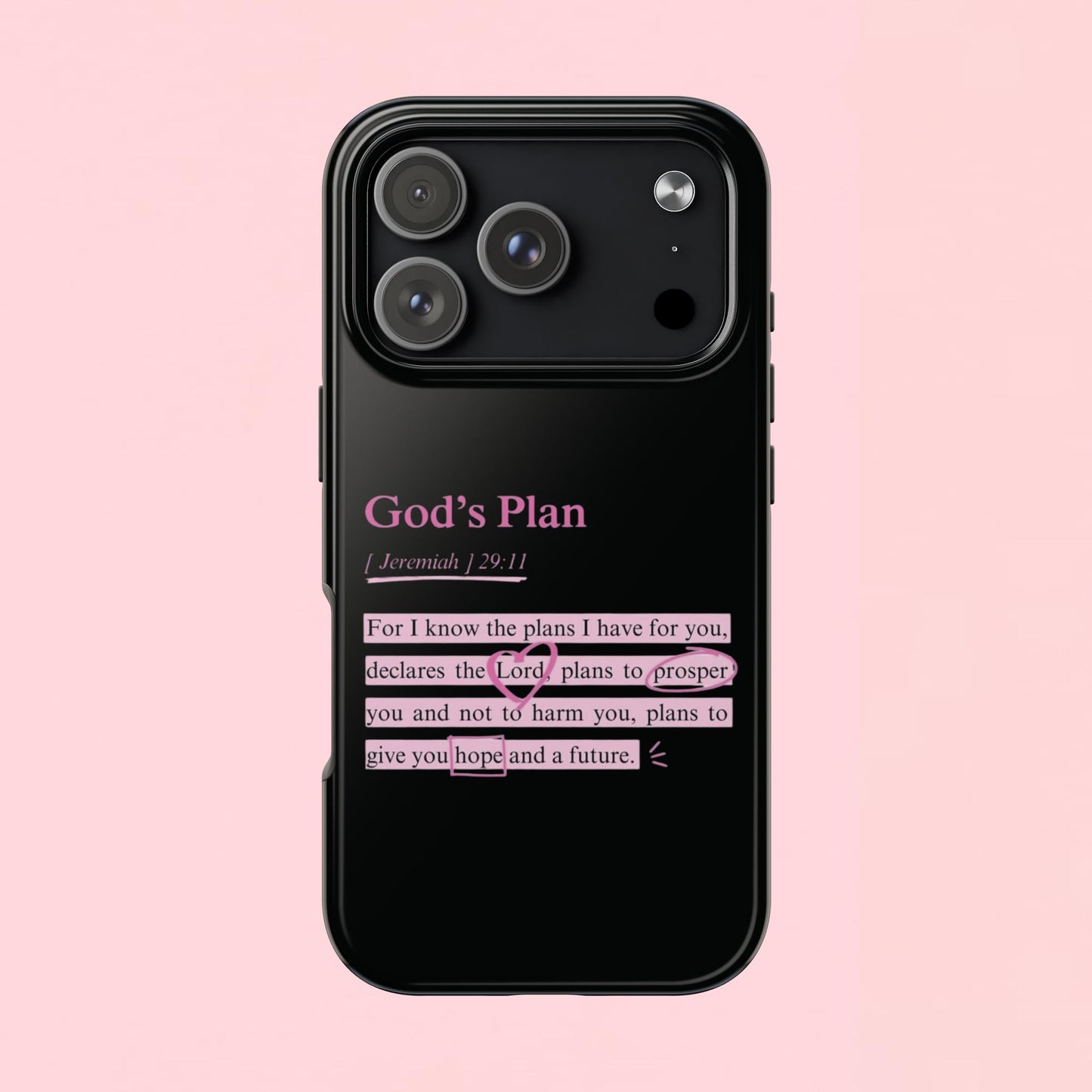"God’s Plan Jeremiah 29:11" — Inspirational Tough Phone Case