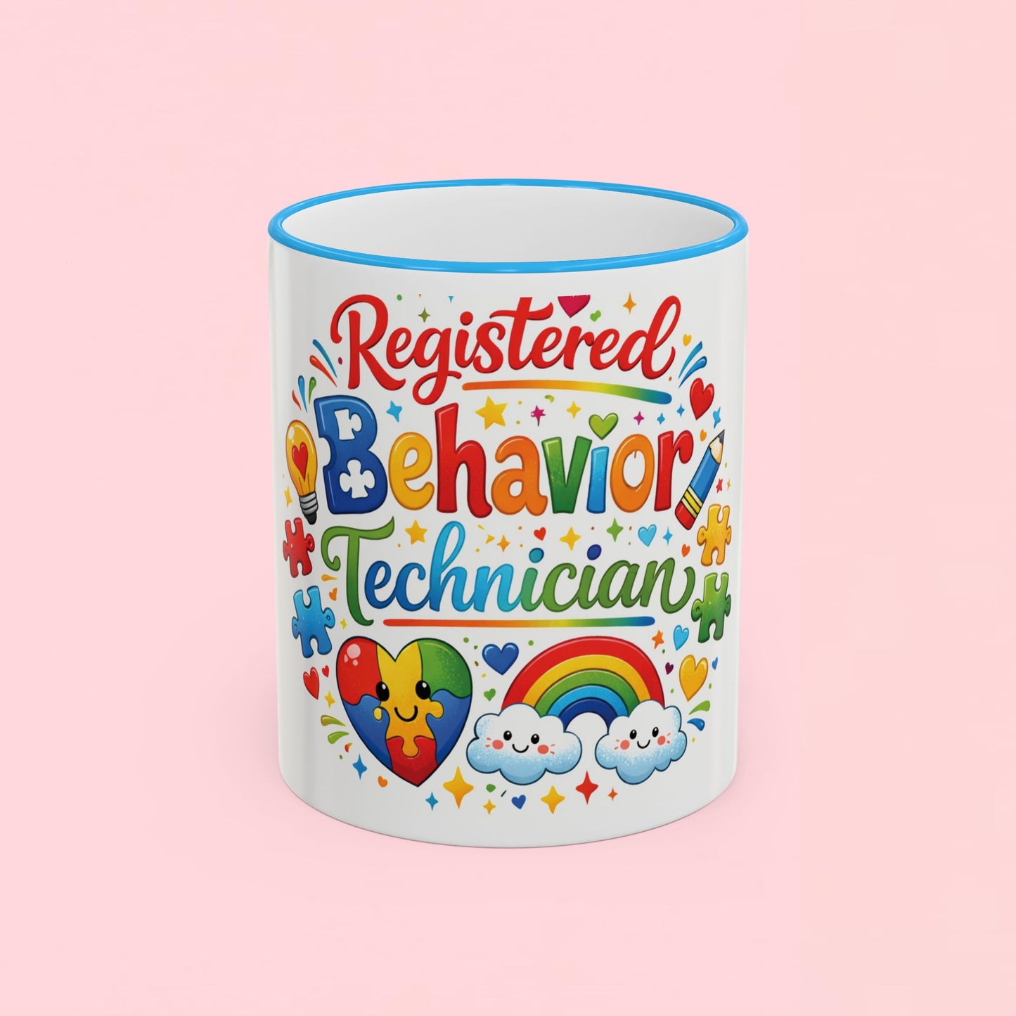 "Registered Behavior Technician" — Colorful Autism Appreciation Ceramic Mug