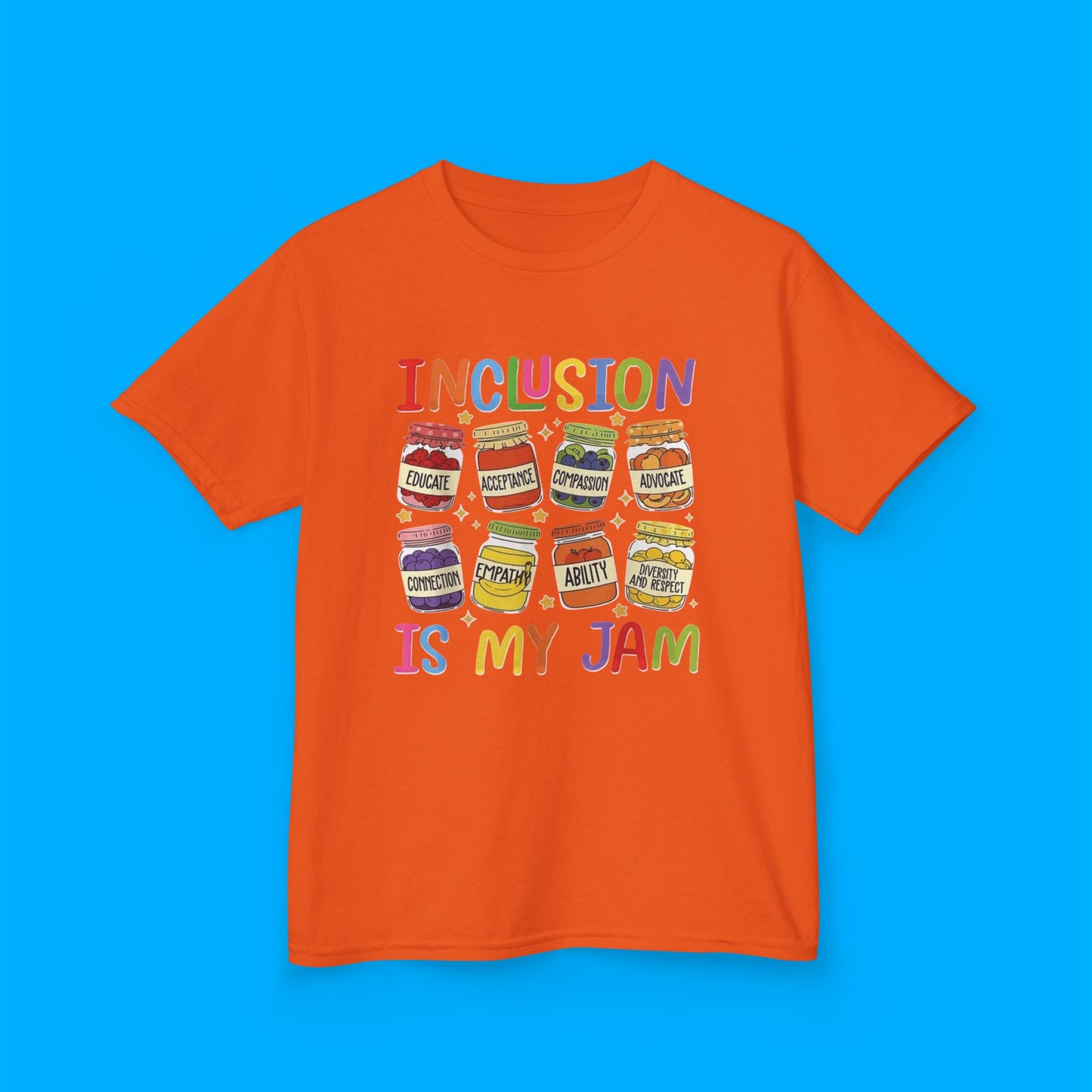 "Inclusion Is My Jam" — Rainbow Graphic Kids Tee