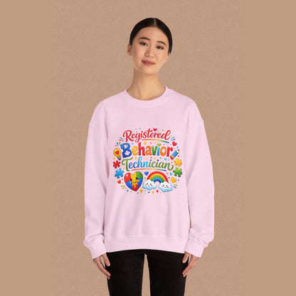 "Registered Behavior Technician" — Colorful Graphic Sweatshirt