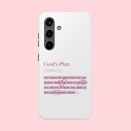 "God's Plan Jeremiah 29:11" — Inspirational Tough Phone Case