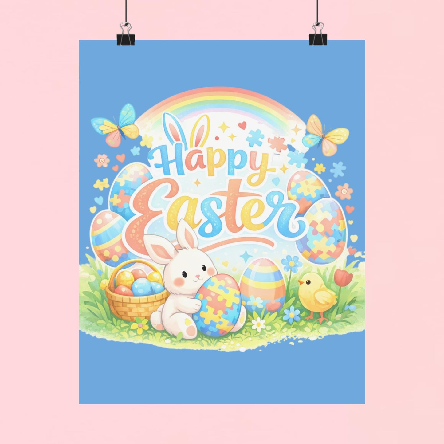 "Happy Easter" Matte Poster — Wall Art for Office & Home