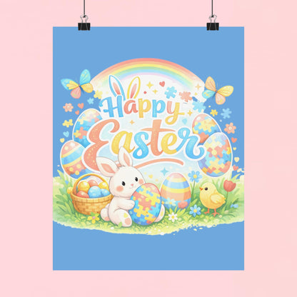 "Happy Easter" Matte Poster — Wall Art for Office & Home