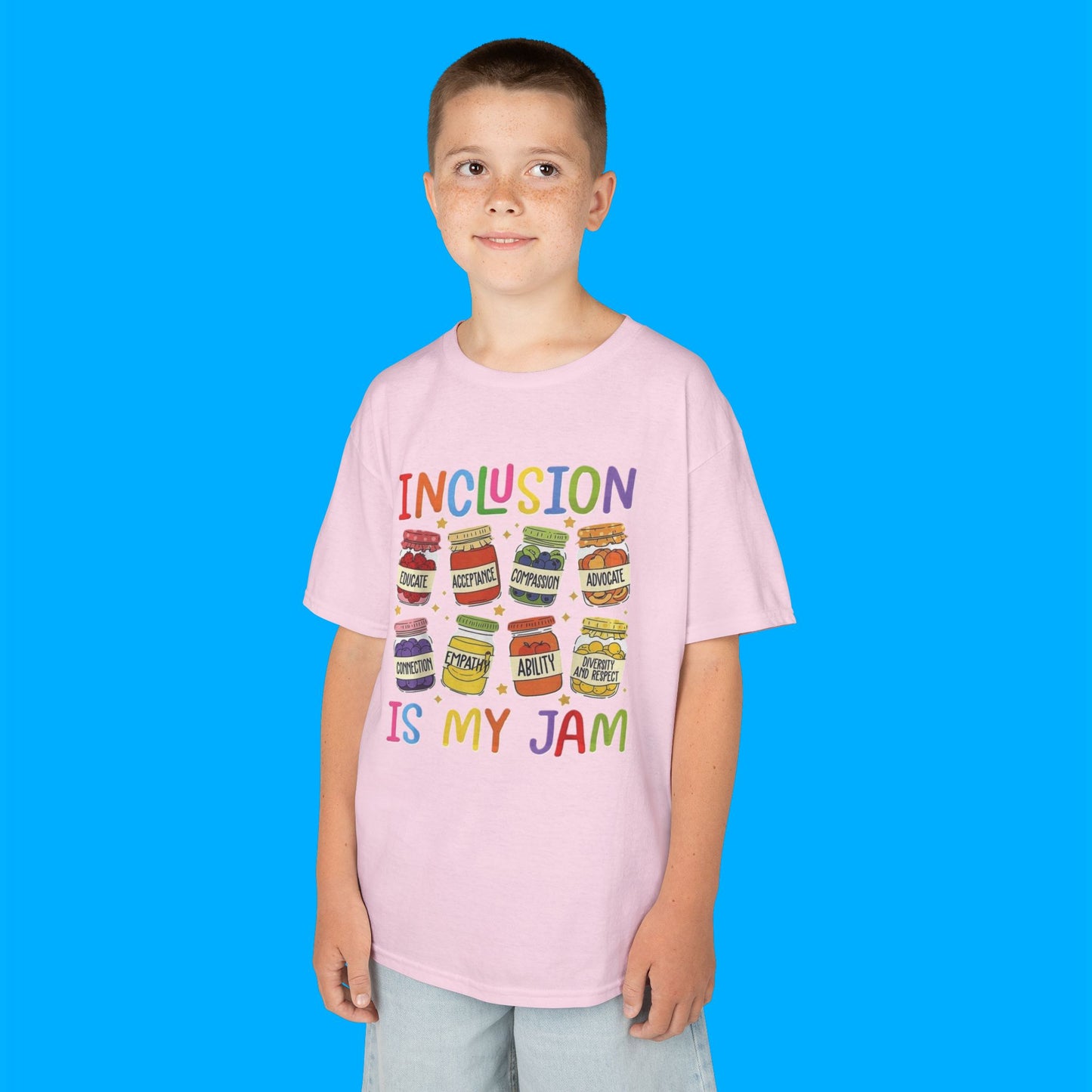 "Inclusion Is My Jam" — Rainbow Graphic Kids Tee