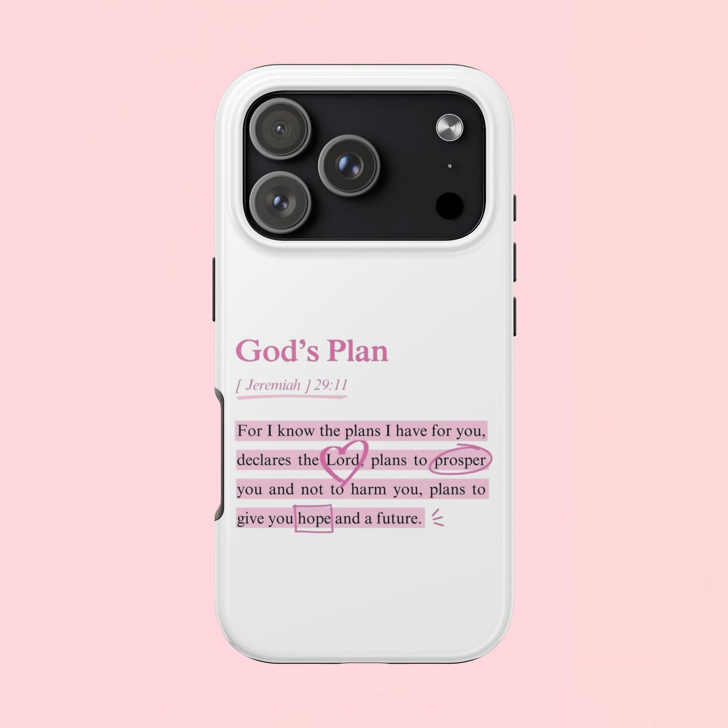 "God's Plan Jeremiah 29:11" — Inspirational Tough Phone Case