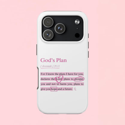 "God's Plan Jeremiah 29:11" — Inspirational Tough Phone Case