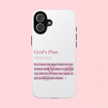 "God's Plan Jeremiah 29:11" — Inspirational Tough Phone Case